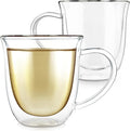 Teabloom Double Walled Borosilicate Glasses – Set of 2 Insulated Glass Cups by Teabloom