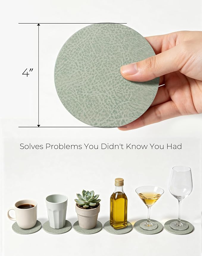 Leetaltree Reversible Leather Coasters Set of 12 - Image 7
