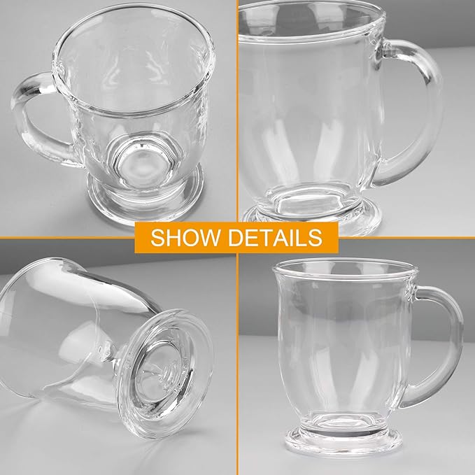 Accguan 15oz/450ml Glass Coffee Mugs - Image 4