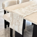 Beige Table Runner 120 Inches Long Cashmere Texture Farmhouse Home Decor Rustic by ZIWUROAD