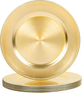 LIYH 8 Pcs Gold Charger Plates 13'' Plastic Round Chargers Plates Reusable Wedding Dinner for for Table Setting Wedding Party Decoration