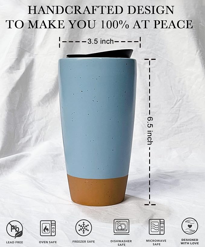 Mora Double Wall Ceramic Coffee Travel Mug - Image 2