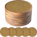 5 Pack Coasters for Drinks Absorbent, Wood Coasters with Felt Pads, Drink Coasters for Coffee Tabletop Protection, Non-Slip, Non-Stick, Suit for Kinds of Cups 4.3 inch Brown