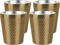 Adorila 10oz Stainless Steel Cups 4 Pack, Anti-Jam Ridge Design by Adorila