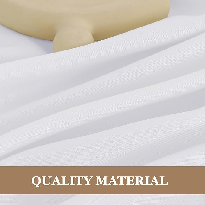 Fitable 8 Pack White Table Cloths 120 Inch Round - Stain Resistant and Washable Tableclothes, Polyester Fabric Table Covers for Wedding, Party, Banquet, Formal Events