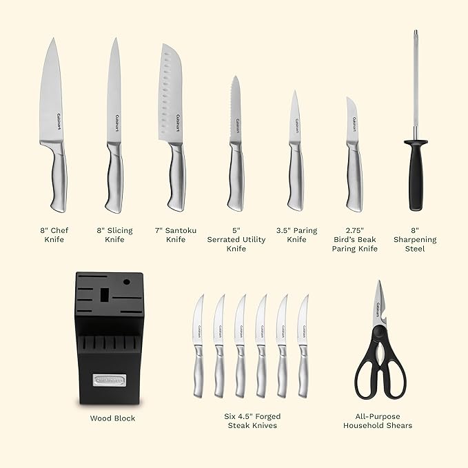 Cuisinart 15-Piece Stainless Steel Hollow Handle Block Set, C77SS-15PK - Image 4