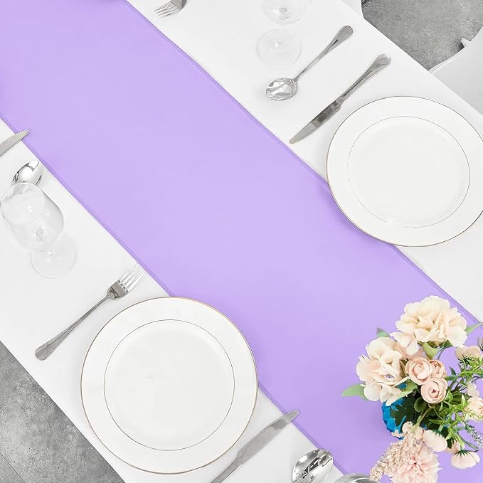 10-Pack Lavender Satin Table Runner 12 x 108 Inch Long Bright and Smooth Silk - Image 4