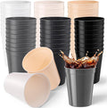 Yungyan 50 Pack, 16 oz Stadium Cups Reusable Plastic Cups, Neutral Colors by Yungyan