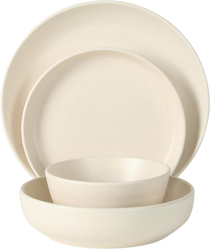 Gibson Elite Leeds Court Plates and Bowls Sets, 16-Piece Stoneware Dinnerware - Image 8