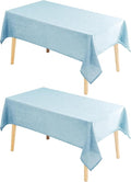 Hiasan 2 Pack Faux Linen Square Tablecloth - Wrinkle and Stain Resistant Washable Table Cloth for Kitchen Dining Room Holiday Table Cover for Party Dinner, Lux Slate Blue, 60 x 60 Inch