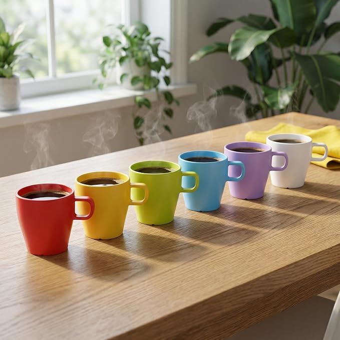 6-Pack 10oz Unbreakable Coffee Mugs, Microwave Safe Premium Drinkware, - Image 9