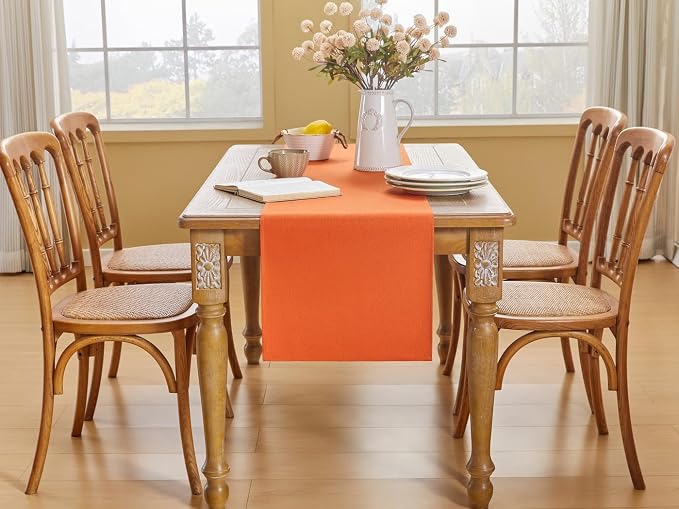YATOJUZI Orange Table Runner Seasonal Fall Kitchen Dining Table Centerpieces - Image 5