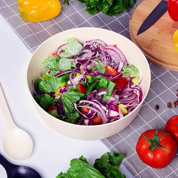10” Bamboo Fiber Large Salad Serving Bowl Set - Image 7