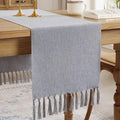 Cotton Linen Table Runner, 13x60 Inch, Machine Wash by Aoztio