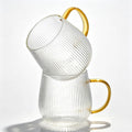 GLASKEY Borosilicate Glass Coffee Mugs Set of 2, 12 oz Glass Coffee Cups by GLASKEY