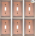 6-Pack Single Toggle Light Switch Cover Plate, Durable Solid Zinc Alloy Decorative Switch Plate Covers, Antique Copper 1 Gang Wall Plate, Corrosion Resistant
