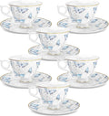 fanquare 6oz British Blue Butterflies Porcelain Tea Cup and Saucer Set of 6 | by fanquare