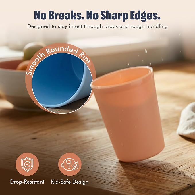 MASTERCOOK 6 Pcs. Small Reusable Cups –8 oz Unbreakable Drinking Glasses - Image 3