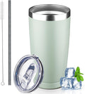 20 oz Tumbler with Lids and Straws, Stainless Steel Insulated Coffee Tumbler by GUDEMAO