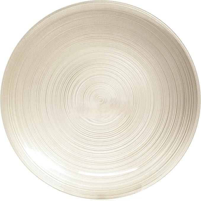 " OCCASIONS " 100 Plates Pack,(50 Guests) Premium Wedding Party Disposable Plastic Plates Set -50 x 10'' Dinner + 50 x 7'' Salad/Dessert (Belize in Ivory & Gold)