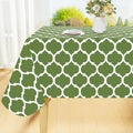 Smiry Rectangle Table Cloth, Waterproof Vinyl Tablecloth with Flannel Backing for Rectangle Tables, Wipeable Spillproof Plastic Tablecloths for Dining, Camping, Indoor and Outdoor (60"x120", Green)