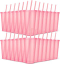 24 Pack Plastic Tumblers with Lids and Straw, Reusable Cups with Lids and by LEIFEOSH
