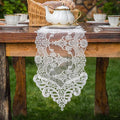 ARTABLE White Lace Table Runner Macrame Vintage Dresser Scarf 10 x 59 Inch | by ARTABLE