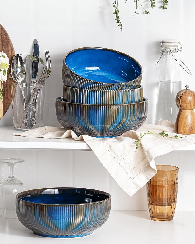 getstar Large Serving Bowls, Ceramic Salad Bowl Set of 2, Microwave and - Image 5