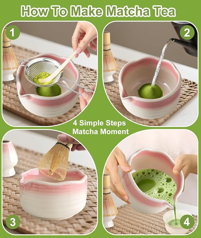 JBER Matcha Whisk Set, Handmade Whisk 100 Prongs, Sifter - Image 5