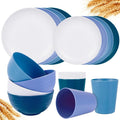 Rubtlamp 16pcs Wheat Straw Dinnerware Set, Unbreakable Plates And Bowls Sets of by Rubtlamp