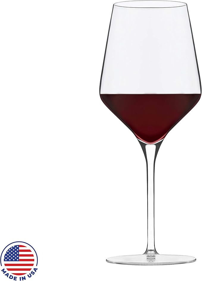 Libbey Signature All Purpose Wine Glasses, Stemmed, Modern Red and White Wine Glasses Set of 4, Elegant Wine Glass Gift Set for Weddings, Birthdays
