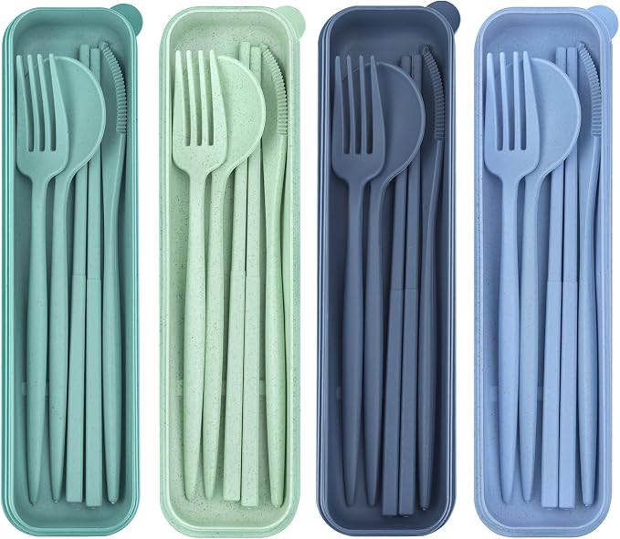 4 Sets Reusable Utensils Set by TROUSKAIG