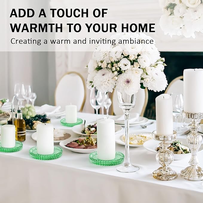 Modern Glass Coasters, GOH DODD Set of 6 Crystal Coasters Tabletop Protection for Drinks, Home Decor, Kitchen, Living Room, Patio, Wedding, Party, Housewarming Gifts, Clear Green
