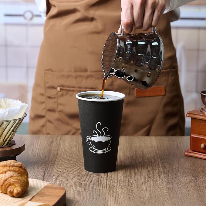 TV TOPVALUE 16 oz Paper Coffee cups, Disposable Drinking Cups - Image 3