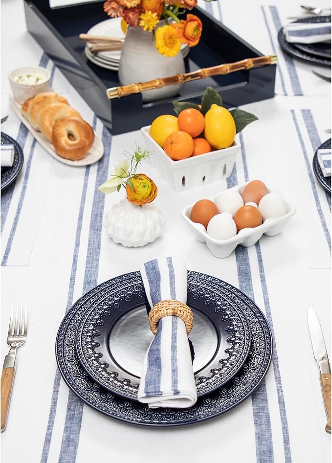 Solino Home 100% Pure Linen Table Runner, 14 x 48 in, console and side tables; - Image 2