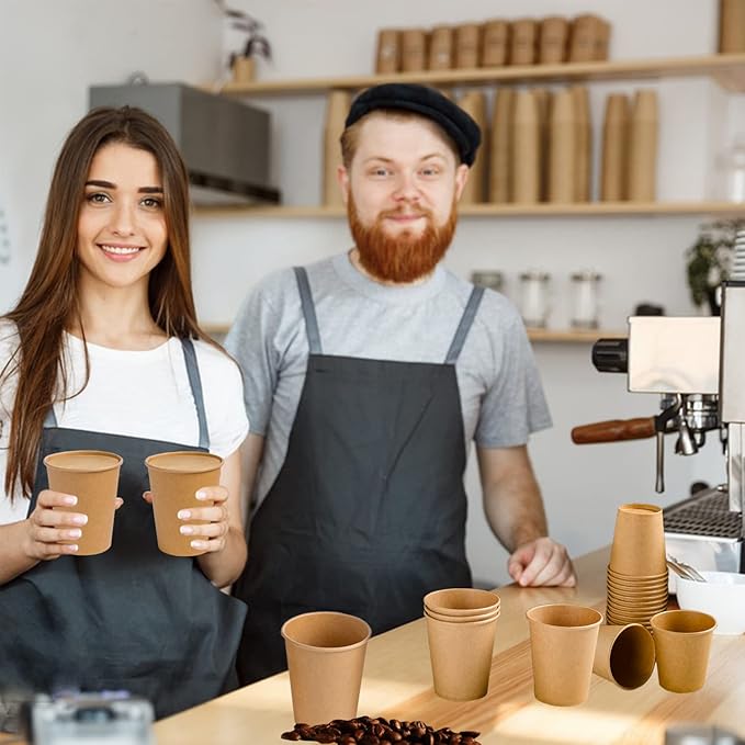 Lamosi 180 Count 16 oz Kraft Paper Cups, Disposable Paper Coffee Cups, 16 Ounce Drinking Cups, Water Cups for Party Picnic Cafe & Bar Use