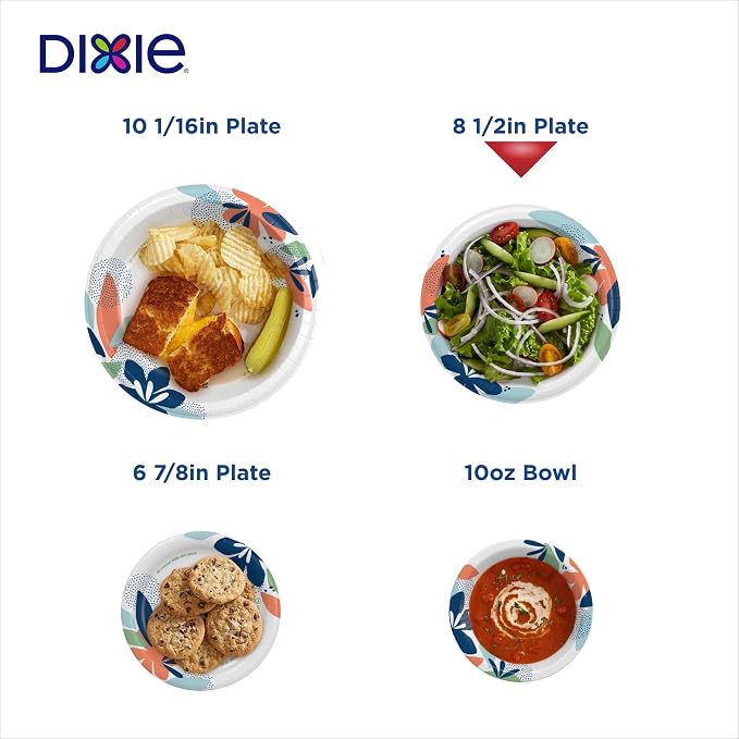 Dixie Medium Paper Plates, 8.5 Inch, 2X Stronger*, Microwave-Safe, Soak-Proof - Image 7