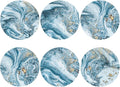Ocean Gold Sky Blue Marble Coasters Set of 6 Coasters by Unknown
