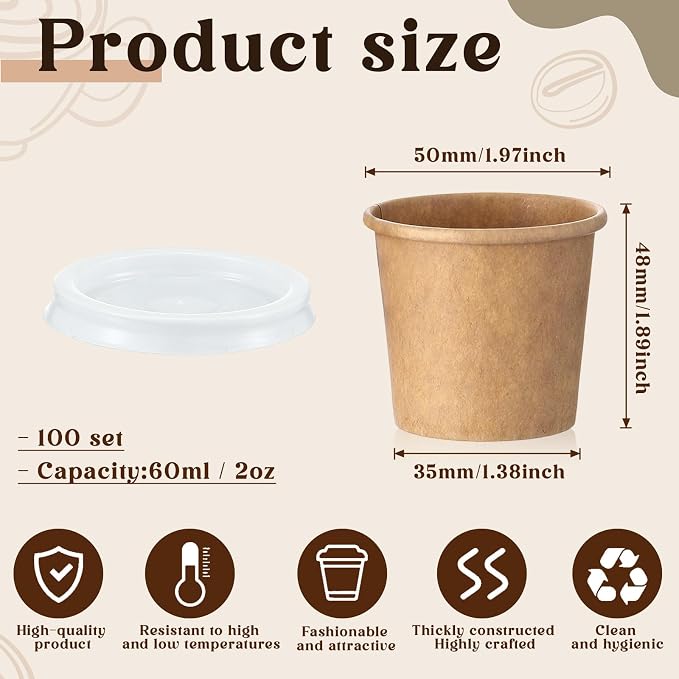 100 Sets 2 oz Disposable Espresso Cup - Image 2