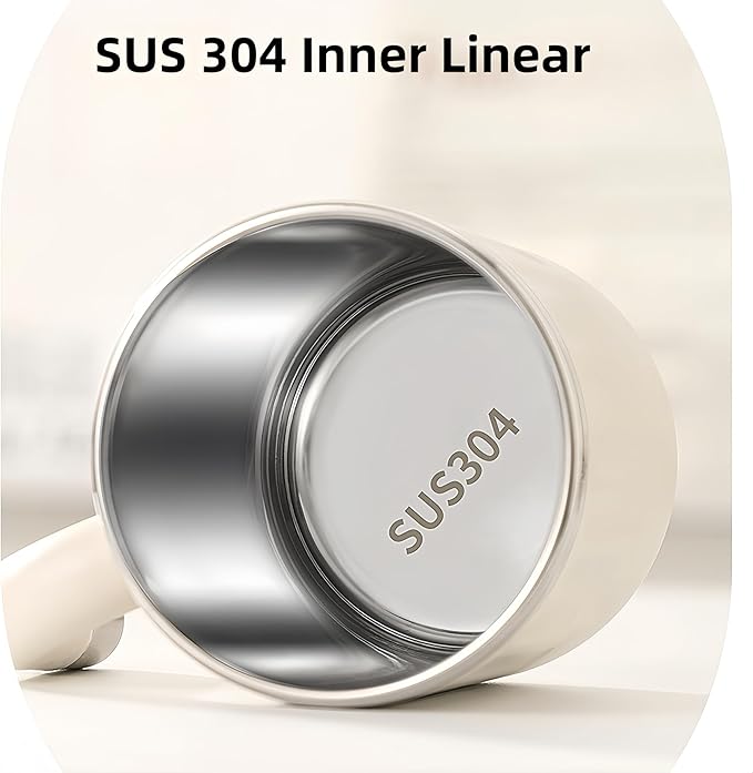 16oz Insulated Coffee Mugs - Ideal for Indoor Office Use. Features SUS 304 Inner, Double Wall Insulation, Detachable Silicone Ring. 3 Drinking Options. Available in White, Brown, Pink (khaki)