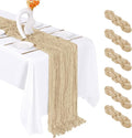 6 Pack Beige Cheesecloth Table Runner 20 x 120 Inch Gauze Table Runner Fabric by Unknown