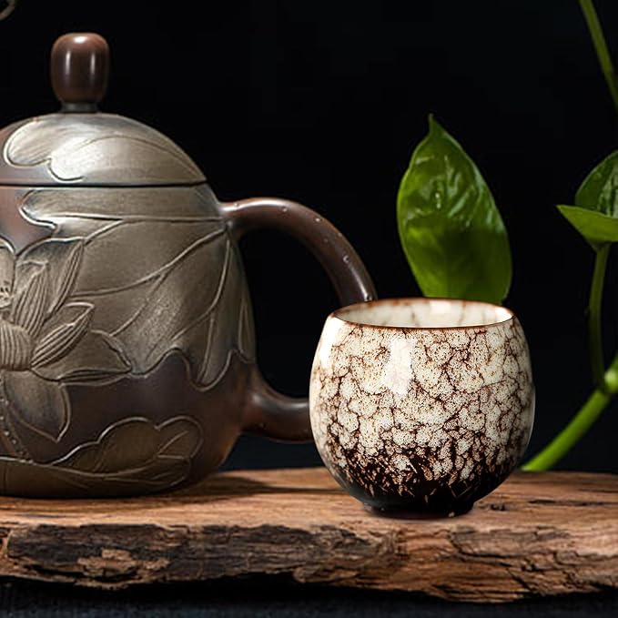 3X Ceramic Mug Tea Set Cups Chinese Cup Coffee Cup Handmade Handleless Ceramics - Image 5