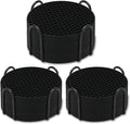 Silicone Coasters Set of 24 with Holder, Drinks Coasters, Beer & Coffee, Suitable for All Cups, Hot or Cold, Anti-Slip, Non-Stick, Anti-Overflow Tabletop Protection and Decor (Black, 24 Pcs)