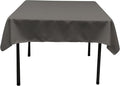 LA Linen Polyester Poplin Washable Square Tablecloth, Stain and Wrinkle Resistant Square Table Cover 52x52, Fabric Table Cloth Square for Dining, Kitchen, Party, Holiday 52 by 52-Inch, Charcoal