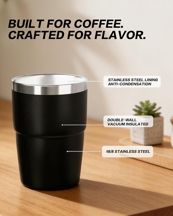 8 oz Stackable Stainless Steel Coffee Mug - Image 3