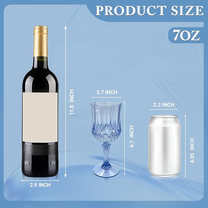 100Pack Plastic Wine Glasses, 7oz Vintage Goblets - Image 6
