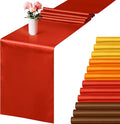 Aneco 12 Pack Satin Table Runner 12 x 108'' Fall Long Wedding Table Runner | by Aneco