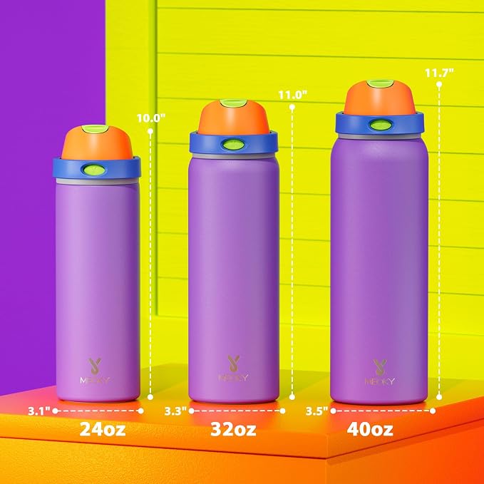 32 oz Insulated Water Bottle for Women: Meoky Stainless Steel Metal Water Bottle - Image 2