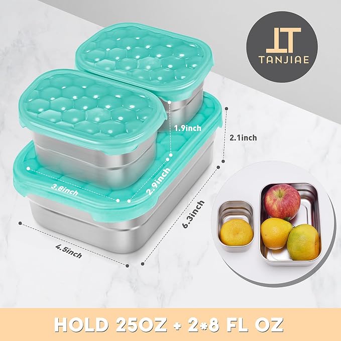 Small Stainless Steel Lunch Containers - Image 2
