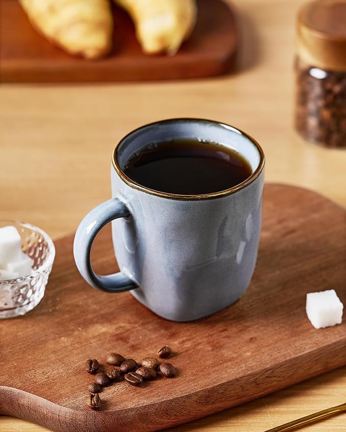 famiware Coffee Mugs Set of 4, Ocean Square 13oz Coffee Cup Set - Image 3